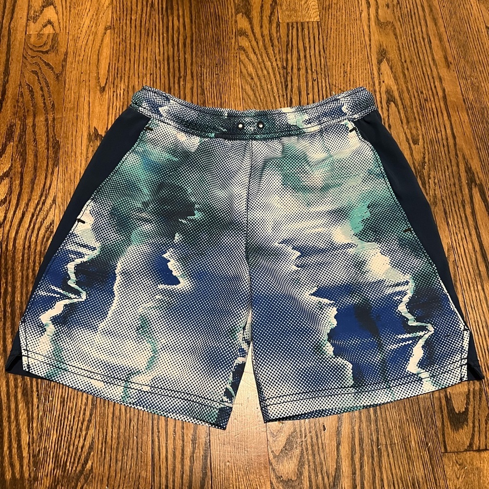 Old Navy Kids Blue and Green Patterned Shorts